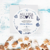 All I Sea Is Love Nautical Bridal Shower Seashell Einladung