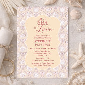 All I Sea Is Love Pink Seashell Bow Bridal Shower Einladung