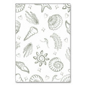 All I Sea is Love Sage Green Seashells Tischnummer (Rückseite)