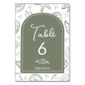 All I Sea is Love Sage Green Seashells Tischnummer (Vorderseite)