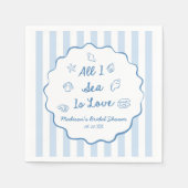 All I Sea Is Love Seashell Coastal Bridal Shower Serviette (Vorderseite)