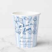 All I sea is love seashells bridal shower custom Pappbecher (Rückseite)