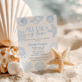 All I sea Is Love Seashells Bridal Shower Einladung