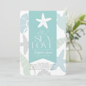 All I Sea is Love Starfish Bridal Shower Einladung (Stehend Vorderseite)