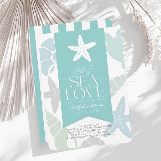 All I Sea is Love Starfish Bridal Shower Einladung