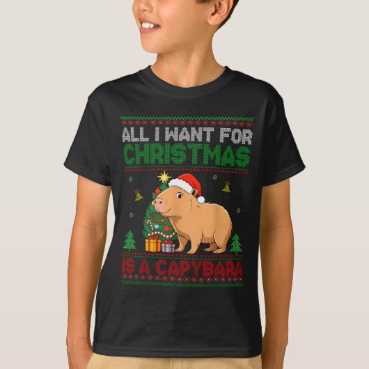 All I Want For Christmas Is A Capybara Ugly Sweate T-Shirt (Vorderseite)