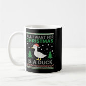 All I Want For Christmas Is A Duck Ugly Christmas Kaffeetasse (Links)