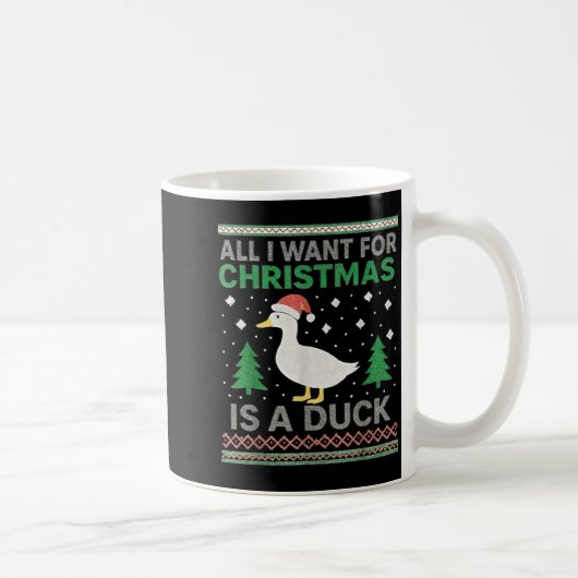 All I Want For Christmas Is A Duck Ugly Christmas Kaffeetasse (Rechts)