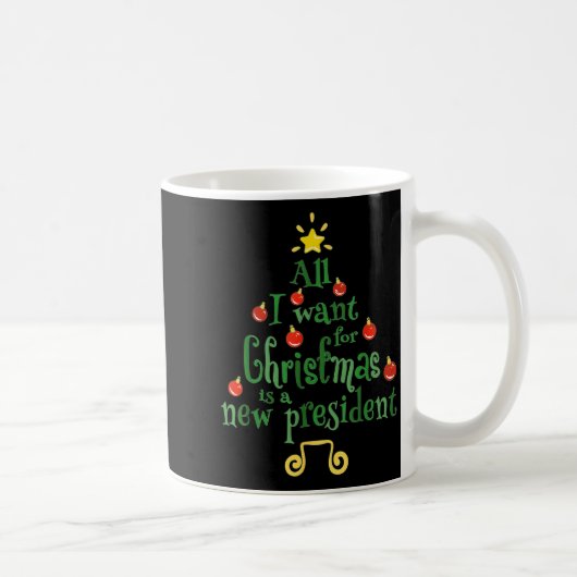 All I Want For Christmas Is A New President Funny Kaffeetasse (Rechts)