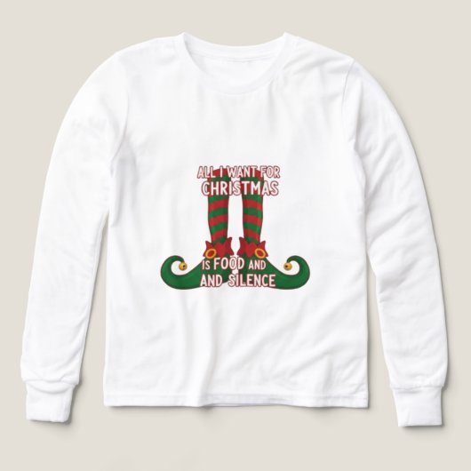 All I Want For Christmas Is Food And Silence T-Shi (Design Vorderseite)