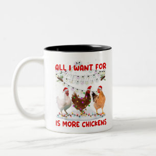 All I Want For Christmas Is More Chickens Santa Ha Zweifarbige Tasse