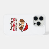 All I Want for Christmas Is My Dog Art iPhone Hülle (Rückseite (Horizontal))