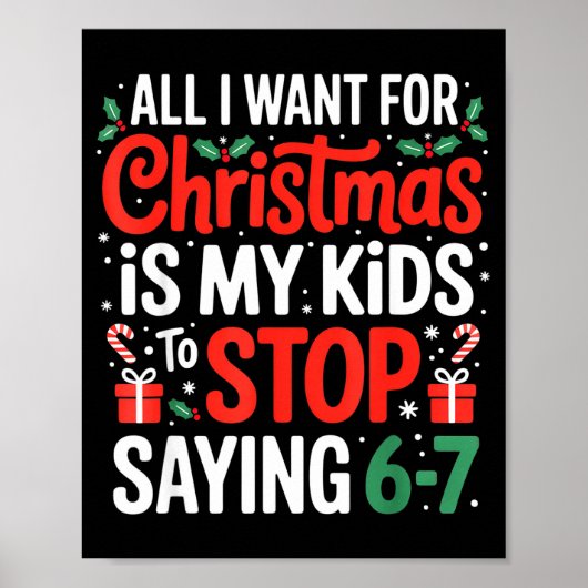 All I Want For Christmas Is My Kids To Stop Saying Poster (Vorne)