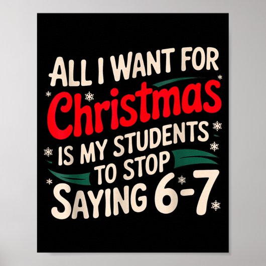 All I Want For Christmas Is My Students To Stop Sa Poster (Vorne)
