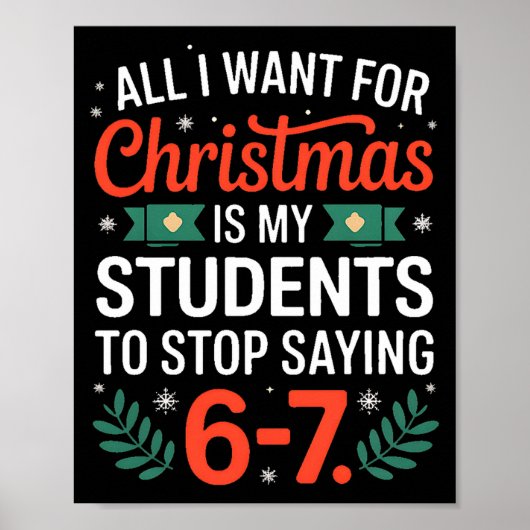 All I Want For Christmas Is My Students To Stop Sa Poster (Vorne)