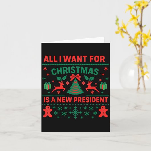 All I Want For Christmas Is New President Anti Tru Karte (Gelbe Blume)