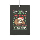 All I Want For Christmas Is Sleep - Funny Xmas Slo Autolufterfrischer (Vorderseite)