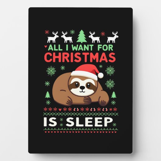 All I Want For Christmas Is Sleep - Funny Xmas Slo Fotoplatte (Vorderseite)