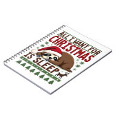 All I Want For Christmas Is Sleep - Funny Xmas Slo Notizblock (Linke Seite)