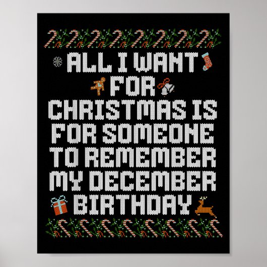 All I Want For Christmas Is Someone Remember My Bi Poster (Vorne)