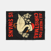 All I Want For Christmas Is Swans Ugly Xmas Sweate Fleecedecke (Vorderseite (Horizontal))