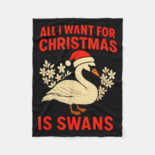 All I Want For Christmas Is Swans Ugly Xmas Sweate Fleecedecke (Vorderseite)