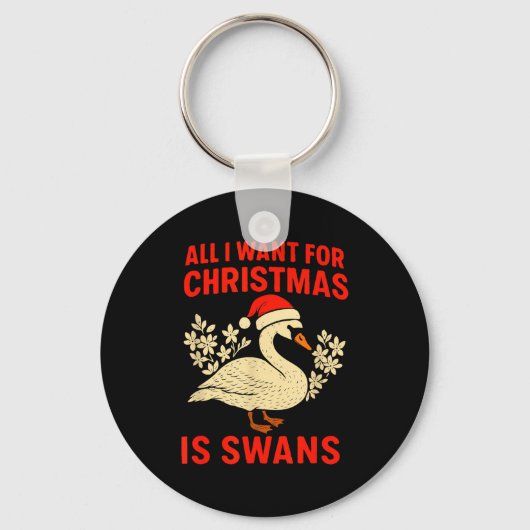 All I Want For Christmas Is Swans Ugly Xmas Sweate Schlüsselanhänger (Vorderseite)
