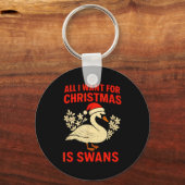 All I Want For Christmas Is Swans Ugly Xmas Sweate Schlüsselanhänger (Vorderseite)