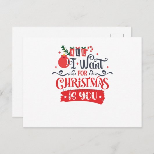 All I Want for Christmas is You Postkarte (Vorne/Hinten)