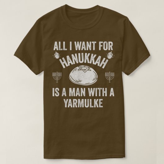 All I want For Hanukkah Yarmulke Jewish Kippah Lat T-Shirt (Design vorne)