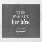 All Ihre Idee - Funny Trauzeuge Vorschlag Bierflaschenetikett (Einzelnes Label)