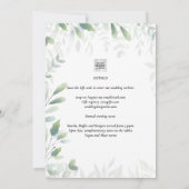 All-in-1 Classic Greenery Gold Wedding QRCode UAWG Einladung (Rückseite)