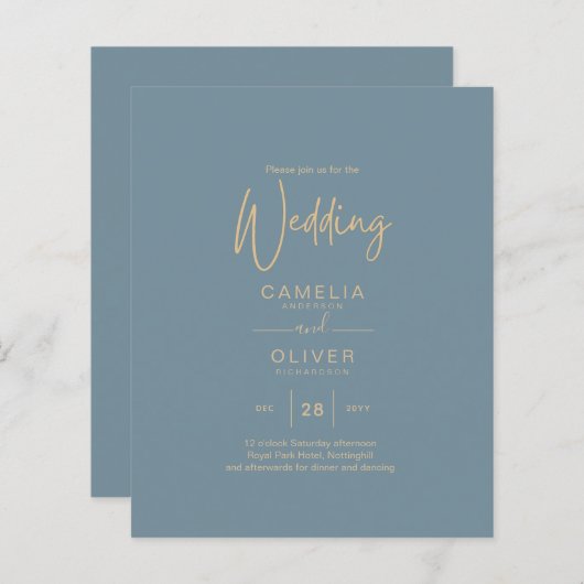 All-in-1 Elegantes Sea Glass Aquamarin Gold Weddin (Vorne/Hinten)