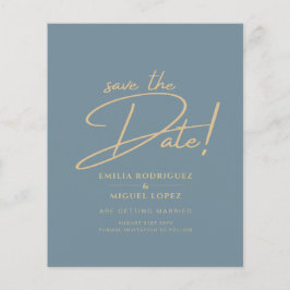 All-in-1 Elegantes Sea Glass Aquamarin Gold Weddin Flyer