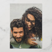 All-in-1 GOLD FOIL Black Foto QR Code Moderner Folieneinladung (Rückseite)