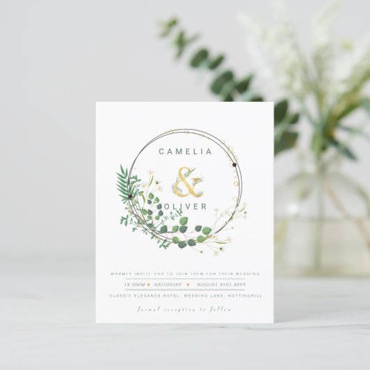 All-in-1-Gold-Kranz QR-Code Hochzeitscodierung (Stehend Vorderseite)