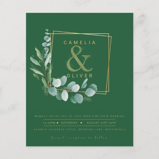 All-in-1-Gold-Kranz QR-Code Hochzeitscodierung Flyer (Vorne)