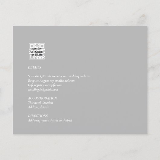 All-in-1 Greenery Blätter Foto Overlay Wedding QR (Rückseite)