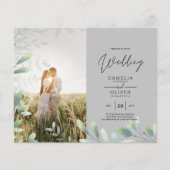 All-in-1 Greenery Blätter Foto Overlay Wedding QR (Vorderseite)
