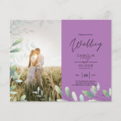 All-in-1 Greenery Blätter Foto Overlay Wedding QR (Vorderseite)