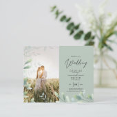 All-in-1 Greenery Blätter Foto Overlay Wedding QR (Stehend Vorderseite)