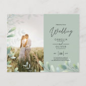 All-in-1 Greenery Blätter Foto Overlay Wedding QR (Vorderseite)