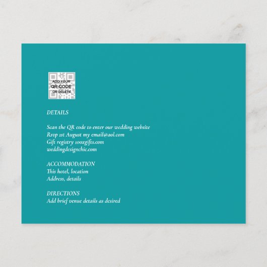 All-in-1 Greenery Blätter Foto Overlay Wedding QR (Rückseite)