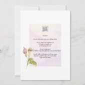 ALL-IN-1 Pink CALLA LILY Art Wedding EINLADEN Einladung (Rückseite)