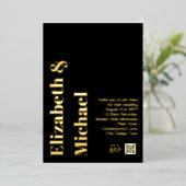 All-in-1 REAL GOLD FOIL Black Foto QR Code Foil I Folieneinladung (Stehend vorne)