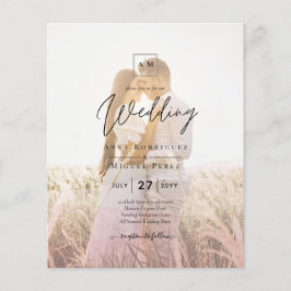 All-in-1 Rosa Ombre Foto Overlay HochzeitQR-Code Flyer