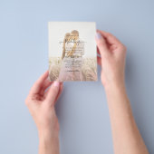 All-in-1 Rosa Ombre Foto Overlay HochzeitQR-Code Flyer (Gruppe)