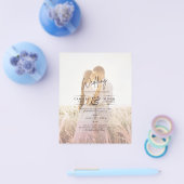 All-in-1 Rosa Ombre Foto Overlay HochzeitQR-Code Flyer (Einzeln)