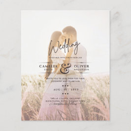 All-in-1 Rosa Ombre Foto Overlay HochzeitQR-Code Flyer