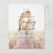 All-in-1 Rosa Ombre Foto Overlay HochzeitQR-Code Flyer (Vorne)